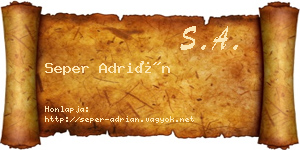 Seper Adrián névjegykártya